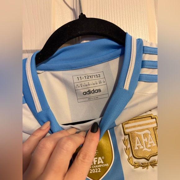 2022 FIFA World Champions AFA Kids Soccer Football Jersey Adidas - Picture 4 of 7